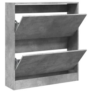 vidaXL Armoire &agrave; chaussures gris b&eacute;ton 80x21x87,5 cm bois d'ing&eacute;nierie