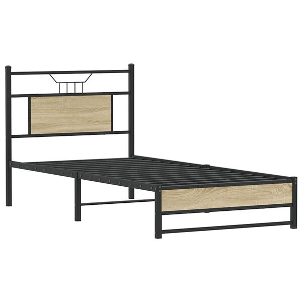 vidaXL Cadre de lit sans matelas ch&ecirc;ne sonoma 75x190 cm