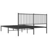 vidaXL Cadre de lit m&eacute;tal sans matelas et t&ecirc;te de lit noir 160x200 cm