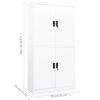 vidaXL Armoire de bureau Blanc 90x40x180 cm Acier