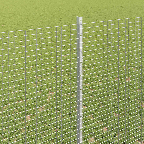 vidaXL Cl&ocirc;ture avec poteau Argent&eacute; 1,5 x 10 m Acier