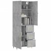vidaXL Buffet haut Gris b&eacute;ton 69,5x34x180 cm Bois d'ing&eacute;nierie