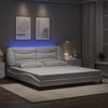 vidaXL Cadre de lit avec LED sans matelas Hvar blanc 180x200 cm