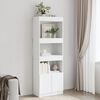 vidaXL Buffet haut 63x33x180 cm blanc bois d'ingénierie