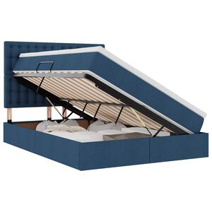 vidaXL Lit avec rangement et LED avec LED Bleu 140 x 200 cm Polyester