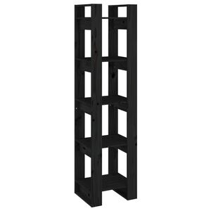 vidaXL Biblioth&egrave;que/S&eacute;parateur de pi&egrave;ce Noir 41x35x160 cm Pin massif