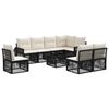 vidaXL Ensemble de canap&eacute; de jardin 9 pc Noir et blanc cr&egrave;me polyrotin
