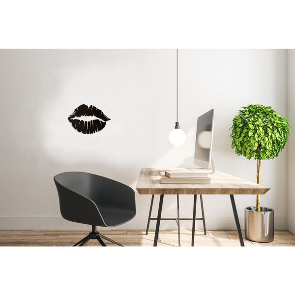 Homemania D&eacute;coration murale Bisou 48x33 cm Acier Noir