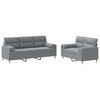 vidaXL Ensemble de canap&eacute;s 2 pcs coussins gris clair tissu