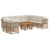 vidaXL Ensemble de canap&eacute; de jardin 11 pc Blanc Naturel et Cr&egrave;me
