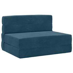 vidaXL Canap&eacute;-lit pliable Bleu 70 x 72 x 60 cm Tissu