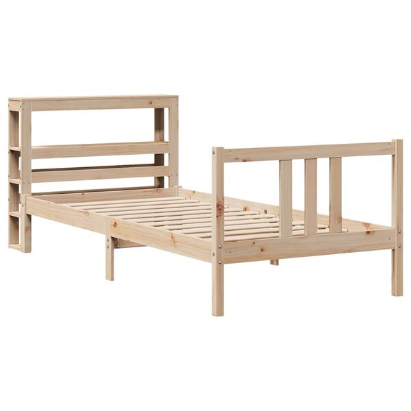 vidaXL Cadre de lit avec t&ecirc;te de lit sans matelas 75x190 cm