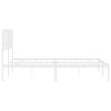 vidaXL Cadre de lit m&eacute;tal sans matelas et t&ecirc;te de lit blanc 183x213 cm