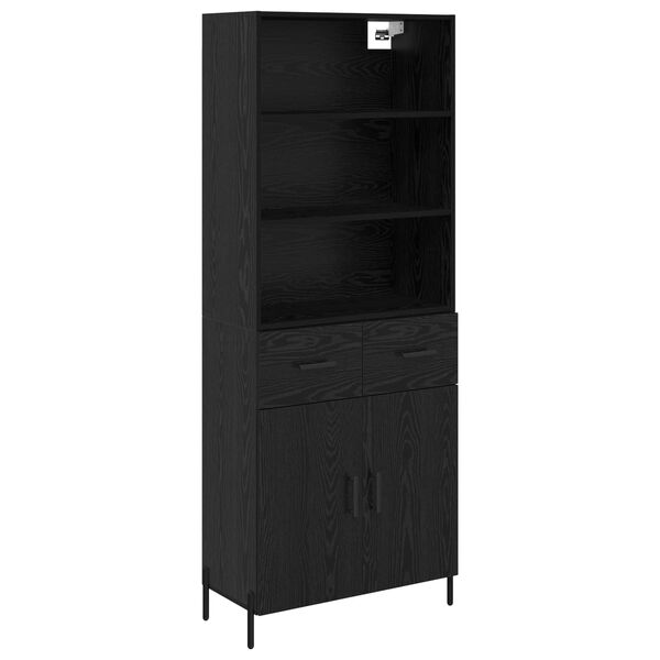 vidaXL Haut Armoire Chêne noir 69,5 x 34 x 180 cm Bois d'ingénierie