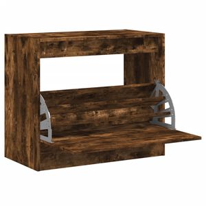 vidaXL Armoire &agrave; chaussures ch&ecirc;ne fum&eacute; 80x42x69 cm bois d'ing&eacute;nierie