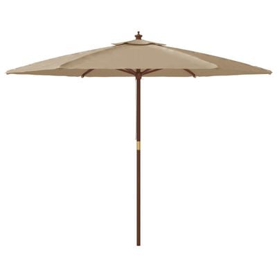 vidaXL Parasol de jardin avec mât en bois taupe 299x240 cm