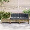 vidaXL Canap&eacute; de jardin avec coussins et repose-pied bois pin impr&eacute;gn&eacute;