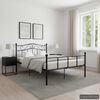 vidaXL Cadre de lit sans matelas noir m&eacute;tal 140x200 cm