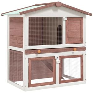 vidaXL Clapier d'ext&eacute;rieur 3 portes Marron Bois