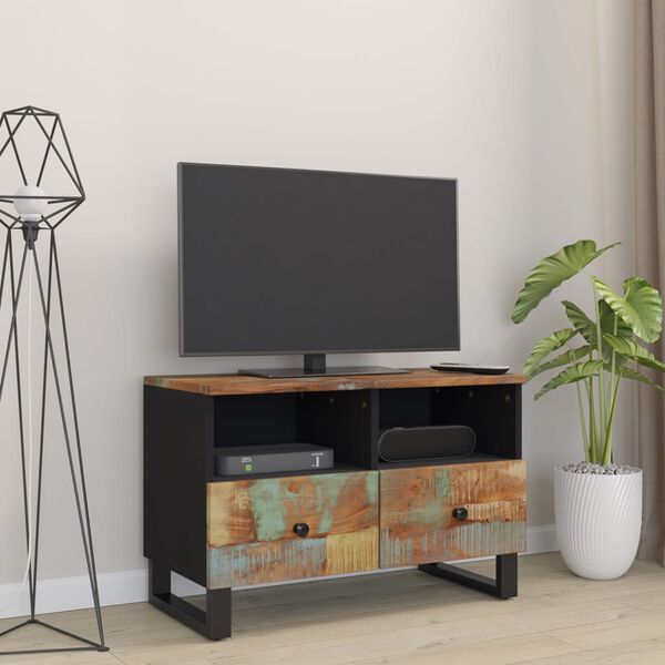 vidaXL Meuble TV 70x33x46 cm Bois massif de récupération