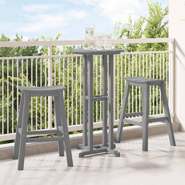 vidaXL Tabouret de bar 2 pcs Gris clair 52 x 43 x 73,5 cm HDPE