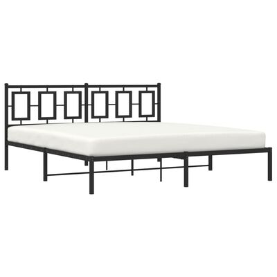 vidaXL Cadre de lit métal sans matelas avec tête de lit noir 183x213cm