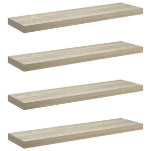 vidaXL &Eacute;tag&egrave;res murales flottantes 4 pcs ch&ecirc;ne 90x23,5x3,8 cm MDF