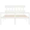 vidaXL Lit pour personne &acirc;g&eacute;e sans matelas blanc 160x200cm bois massif