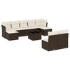 vidaXL Salon de jardin 10 pcs avec coussins marron r&eacute;sine tress&eacute;e