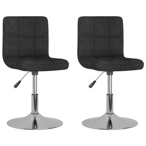 vidaXL Chaises pivotantes &agrave; manger lot de 2 noir tissu