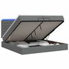 vidaXL Lit coffre avec matelas et LED Gris fonc&eacute; 200 x 200 cm Tissu