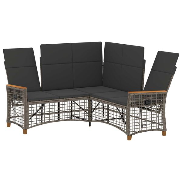 vidaXL Ensemble de canap&eacute;s inclinables de jardin Gris et Gris fonc&eacute;