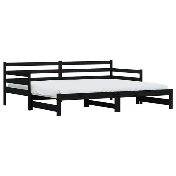 vidaXL Lit de jour et lit gigogne sans matelas 80x200 cm bois massif