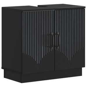vidaXL Meuble sous Lavabo de Salle de Bain HOORN Noir