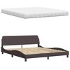 vidaXL Lit avec matelas Hanko marron fonc&eacute; 180x200 cm tissu