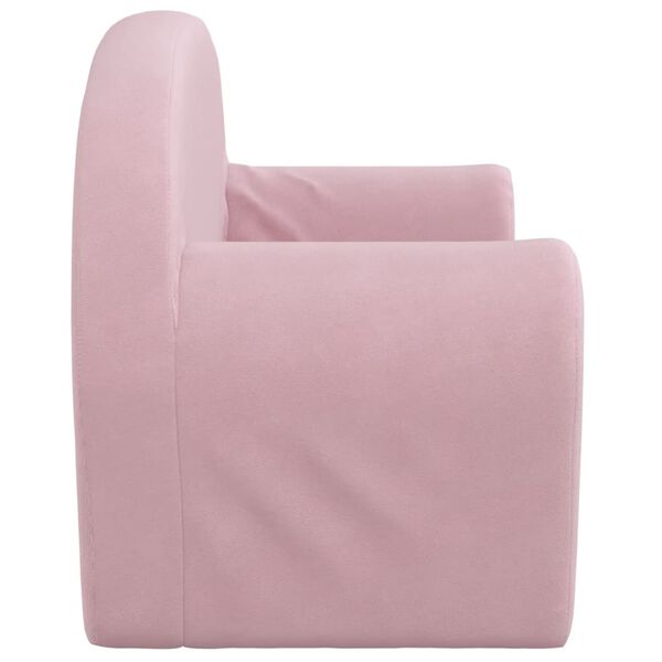 vidaXL Canap&eacute; pour enfants &agrave; 2 places Rose Peluche douce