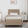 vidaXL Lit &agrave; ressorts avec matelas Cappuccino 100 x 200 cm Simili cuir