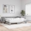 vidaXL Lit de jour avec gigogne et matelas gris clair 90x190 cm tissu