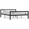 vidaXL Cadre de lit sans matelas noir et blanc m&eacute;tal 140x200 cm