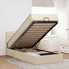 vidaXL Cadre de lit ottoman avec matelas cr&egrave;me 90x190 cm tissu