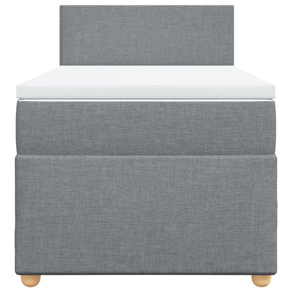 vidaXL Sommier &agrave; lattes de lit avec matelas gris clair 80x200 cm tissu