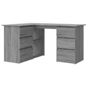 vidaXL Bureau d'angle Sonoma gris 145x100x76 cm Bois d'ing&eacute;nierie
