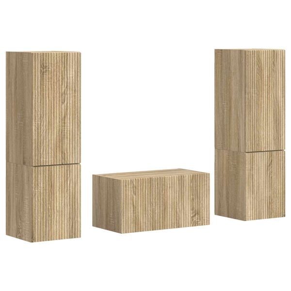 vidaXL Ensemble meuble TV 5 pcs Ch&ecirc;ne Sonoma Bois d'ing&eacute;nierie