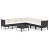 vidaXL Salon de jardin 8 pcs avec coussins r&eacute;sine tress&eacute;e noir