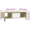 vidaXL Table basse blanc chêne sonoma 103,5x60x35 cm bois d'ingénierie