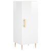 vidaXL Buffet haut Blanc brillant 34,5x34x180 cm Bois d'ing&eacute;nierie