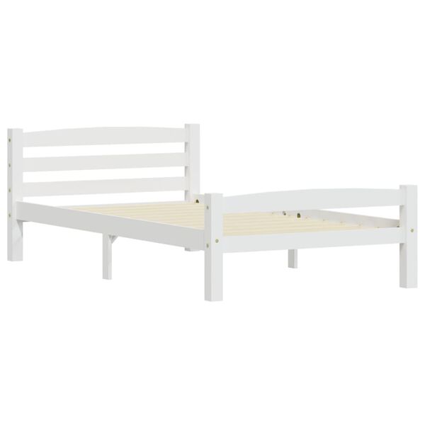 vidaXL Cadre de lit sans matelas blanc bois de pin massif 100x200 cm