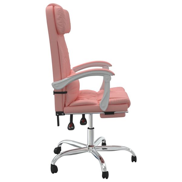 vidaXL Fauteuil de massage inclinable de bureau Rose Similicuir