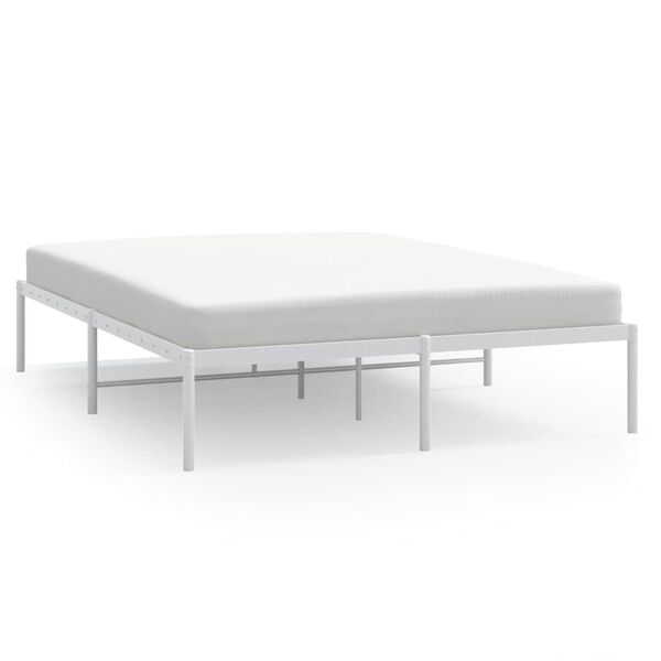 vidaXL Cadre de lit métal sans matelas blanc 150x200 cm