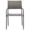 vidaXL Ensemble &agrave; manger de jardin 5pcs gris/noir r&eacute;sine tress&eacute;e/acier